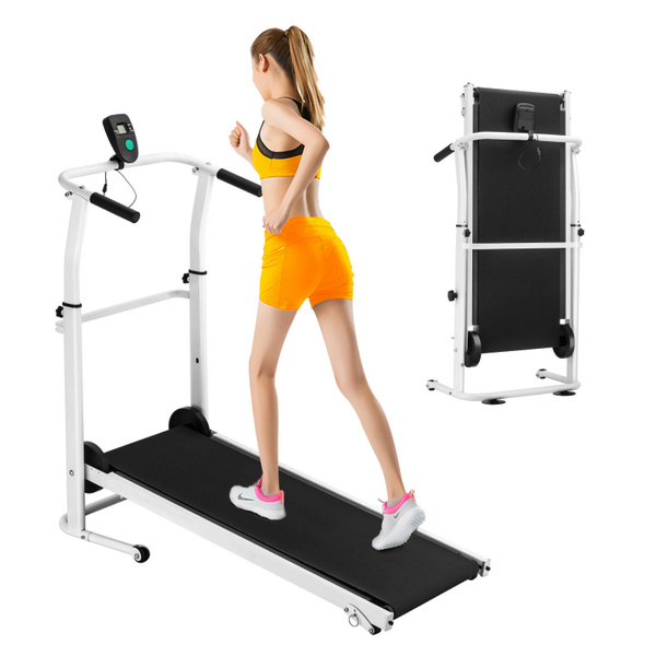 Folding Manual Treadmill Working Machine Cardio Fitness Exercise