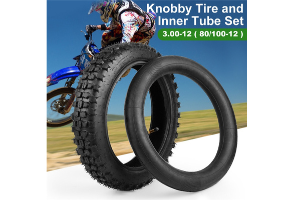 Inner Tube Set Pit Pro Dirt Bike 80/100-12 3.00-12" Rear Back Knobby Tire