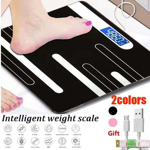 Smart BMI Health Scale Household Human Scale Bathroom Floor Scale Smart  Electronic Weight Scale S USB Charging LCD Display Body Weighing Digital  Weight Balance