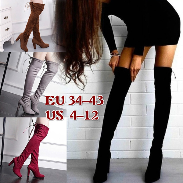 Thigh high boots sale plus size 12