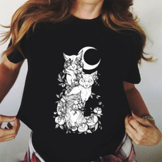 Goth, Fashion, catprintshirt, gothiccatshirt