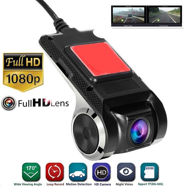 720/1080P HD USB 170° Wide Lens Hidden Loop Recording Car DVR Dash