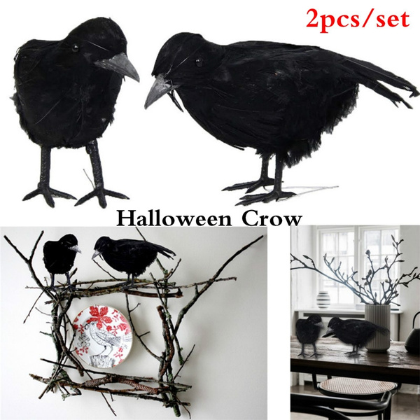 Halloween Crow Artificial Bird Toys Ravens Prop Fancy Party Decor Props Supplies 