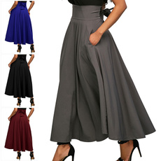 Fashion Skirts, long skirt, Plus Size, high waist