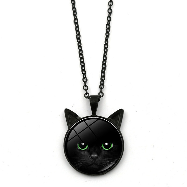 Cute Little Black Cat Cup Necklace Cool Party Jewelry - Temu