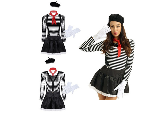 Silent Mime Honey Adult Womens Costume NEW Clown