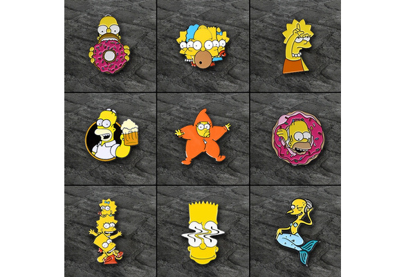 Funny Bart Simpson Loser Lisa Enamel Pins Bag Clothes Lapel Pin TV Show  Cartoon Badge Brooch Gift The Simpsons Homer