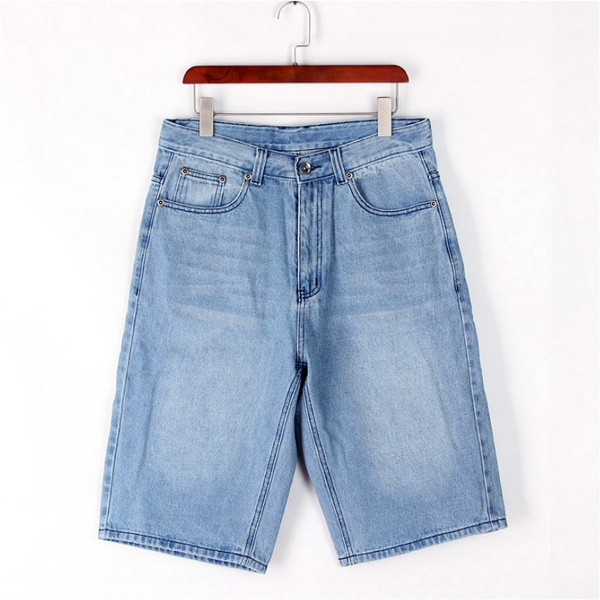 Men's Loose Long Denim Shorts With Pockets | Plus Size | Mens fashion jeans,  Mens denim shorts, Denim pants fashion