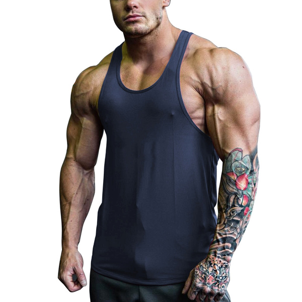 Mens Workout Sleeveless Vest Muscle Tank Tops Fitness Bodybuilding