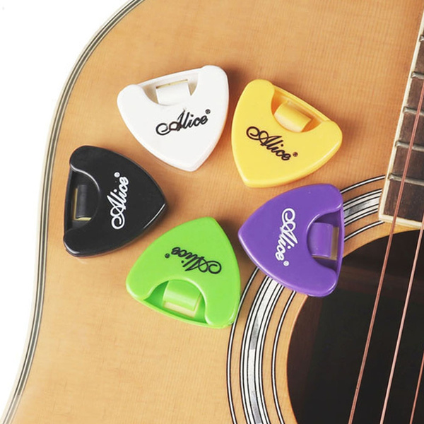 5pcs Alice A010A Guitar Pick Holder Plectrum Case Mediator Quick Storage Triangle Shaped Self-Adhesive Clip Collection Box for Guitar Accessories  | Cornerstone Music