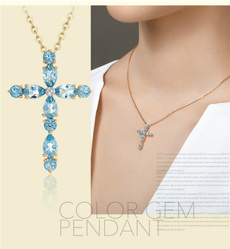 Blues, Jewelry, Cross Pendant, Crystal