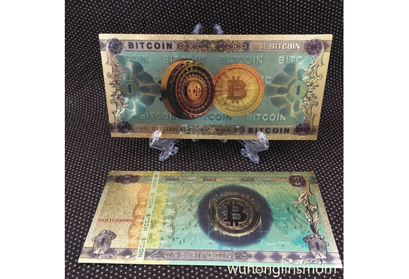 One Bitcoin Money Not Currency Paper Banknotes Anti-Fake 1 BTC Bills Collectible 