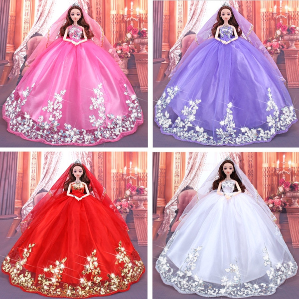 9PCS Barbie Doll Wedding Party Dress Princess Clothes Handmade Outfit for 12in. 
