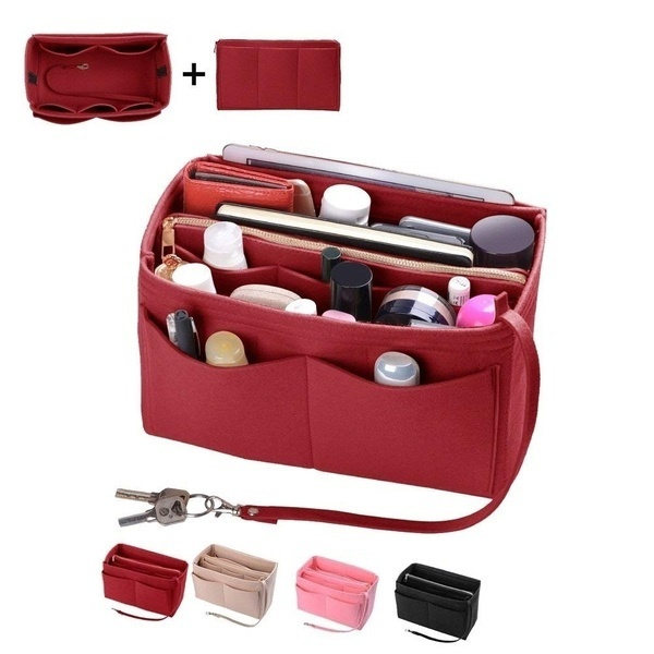 Multi-Pocket Travel Insert Felt Organizer Bag Purse Handbag