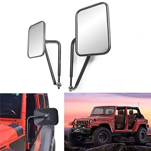 black Diamond Rectangular Off Road Barricade Adventure Mirrors, Door Off  Side Rear View Mirror for 2007-2017 Jeep Wrangler JK JKU - Pack of 2 | Wish