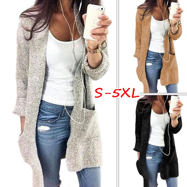 Women s Fashion Cardigans Long Sleeve Open Front Sweaters Casual Loose Outwear Long Sweaters Y