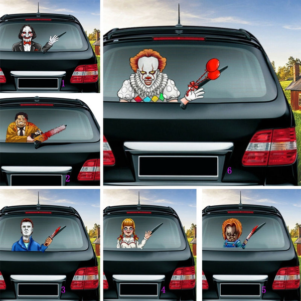 3D Waving Wiper Halloween Decoration Theme Scary Sticker for Car ...