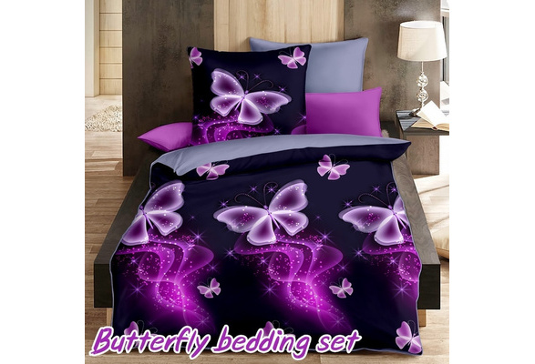 Anime Twin Size Duvet Cover Set, Fantasy Fairy Silhouette Sitting on the  Branch of Tree with Flying Birds, Decorative 2 Piece Bedding Set with 1  Pillow Sham, Dark Purple and Fuchsia, by