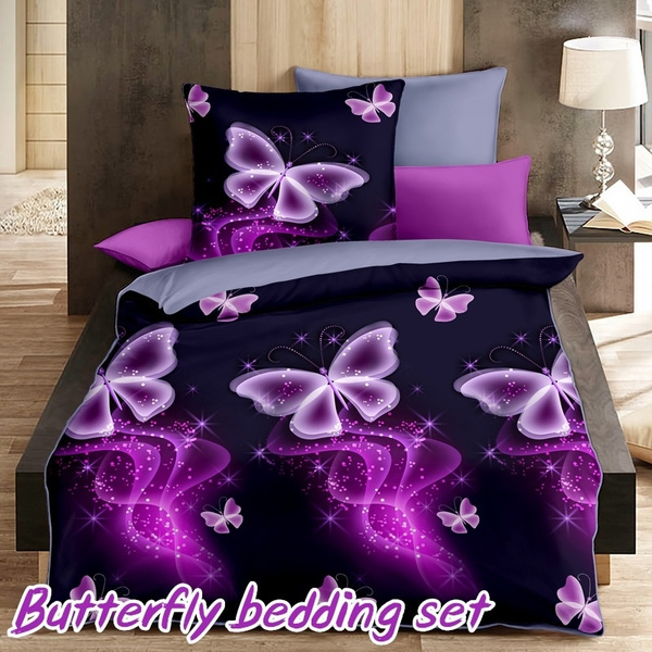 purple butterfly duvet set