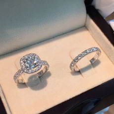 Sterling, DIAMOND, wedding ring, Engagement Ring