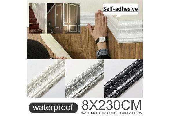 Waterproof Wall Sticker Home Wall Skirting Border 3D Self-Adhesive Sticker Decor