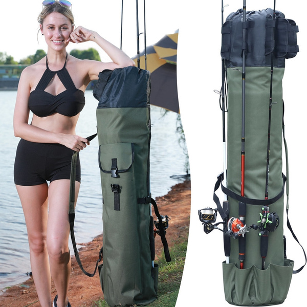 Fishing Bag Folding Fishing Rod Reel Lure Carrier Case Pole Storage  Backpacks