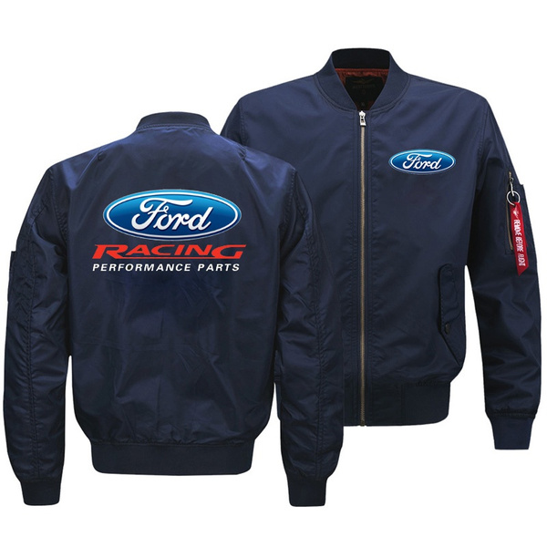 Ford Racing Mens Ford Logo Casual Jacket Large Size Men Pilot Bomber ...