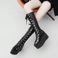 wedge, Goth, Lace, Womens Shoes