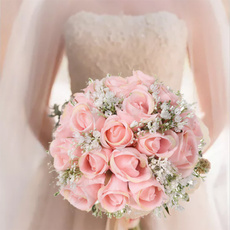 Beautiful, pink, Romantic, holdingflower