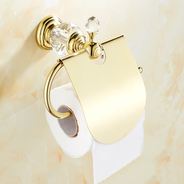 Paper Holder Gold Toilet Paper Roll WC Porte Papier Toilette Wall