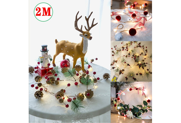 US LED Copper Lights Pine Cone String Lights For Christmas Tree Home Decoration
