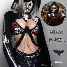 Goth, hooded, skull, gothic clothing