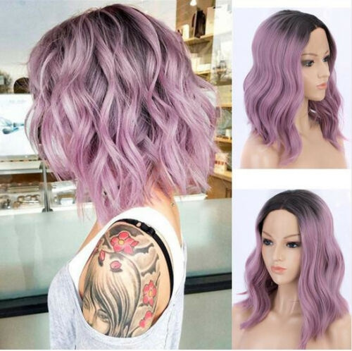 Lolita Heat Resistant Light Purple Ombre Curly Women Harajuku Cosplay Wig Wish