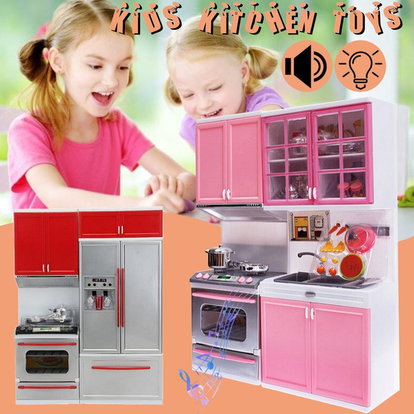 Kitchen Set for Kids Girls Big Cooking Set Light and Sound