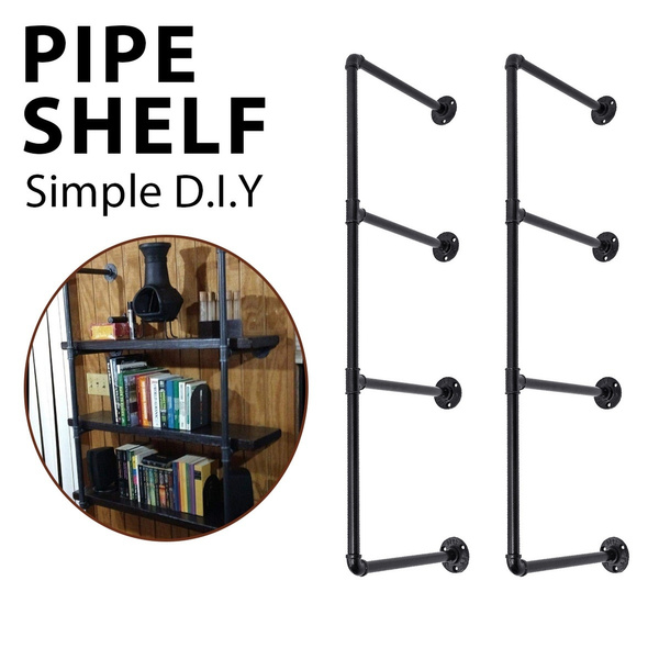 Kcasa Industrial Ladder Shelf Pipe, Pipe Wall Mount Ladder Bookcase