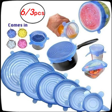 6PCS/3PCS Reusable Silicone Wrap Food Fresh Keeping Wrap Kitchen Tools Silicone Food Wrap Seal Lid Cover Stretch Accessories