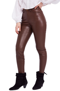 brown, freepeople, pants, leather