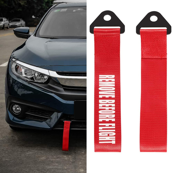Towing Rope Racing Car Universal Tow Eye Strap Tow Strap Bumper High Strength Nylon Tow Ropes for Cars Ford OMP JDM Almost All Cars 2 Tons Tow Strap