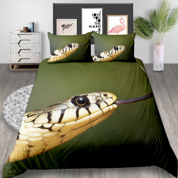 show original title Details about   3D Wild Python zhuc 1874 Bed Pillowcases Quilt Duvet Cover Set 