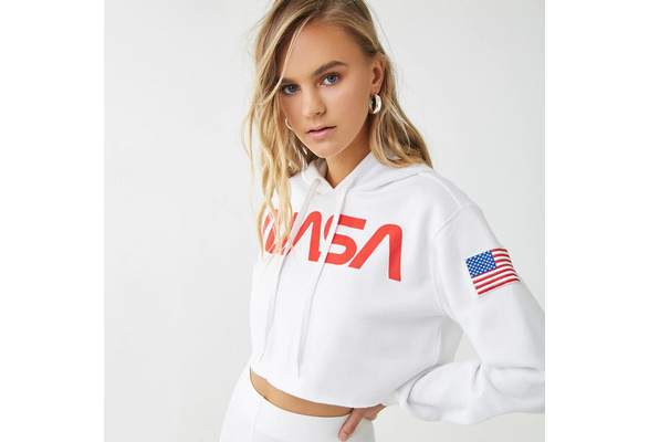 Nasa crop top hoodie on sale