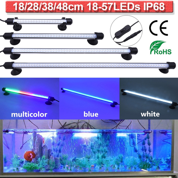 LED Aquarium Lamp Tank Underwater Lighting Lamp Tower Lights White Blue