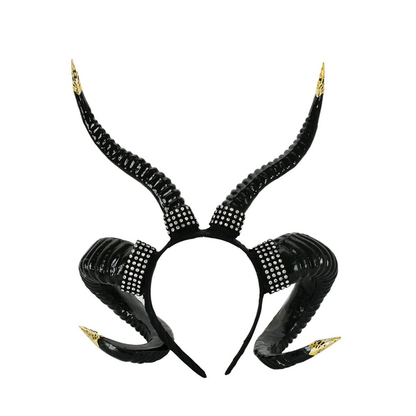 Gothic Antelope Sheep Horns Headband Steampunk Demon Raw Horns
