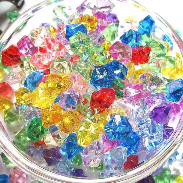 200Pcs/Set Plastic Gems Ice Grains Colorful Small Stones Children