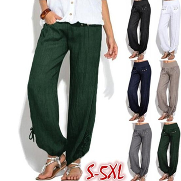 Plus size linen blend pants | GATE