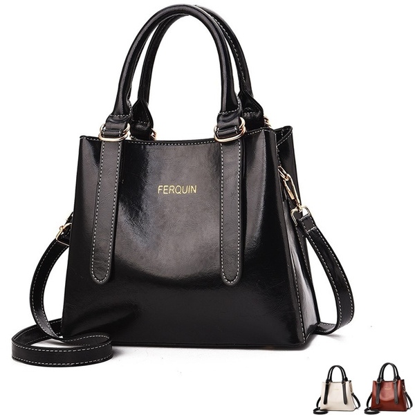 Fashionable Black Pu Single-shoulder Bag For Women