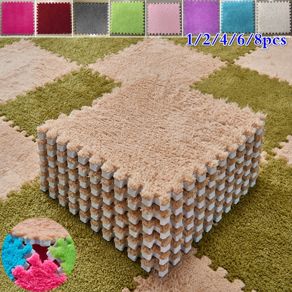 1 2 4 6 8pcs 30x30cm Eva Foam Diy Puzzle Mat Long Hair Villi Gy Carpet Plush Soft Area Rug Children Baby Playmat Wish 8pcs 30x30cm Eva Foam Diy Puzzle Mat