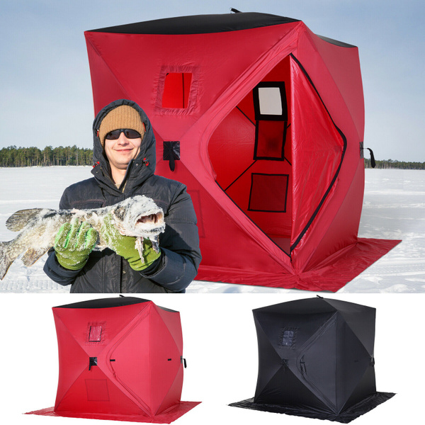 2 Person Pop Up Clam Ice Fishing Tent Portable Insulated Shelter