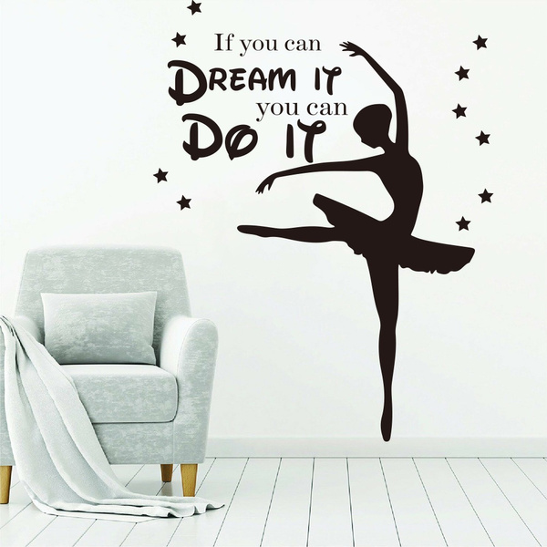 Dance Ballerina Girls Magic Wall Quote Wall Art Sticker/Decal 