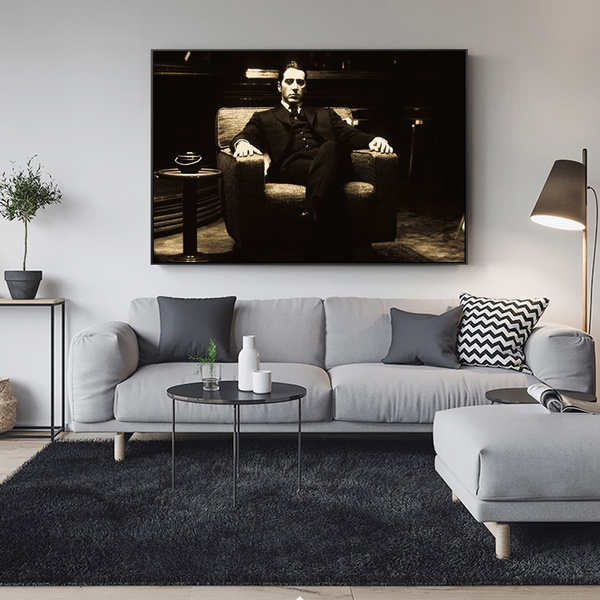 Godfather Al Pacino Vintage Movie Wall Posters And Prints Black Black And White Godfather Canvas Art Paintings For Living Room Wish