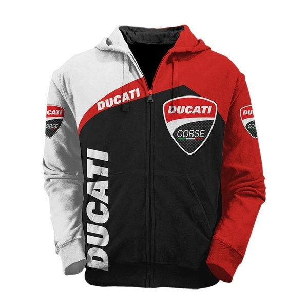 2019 Men's Ducati Motorcycle Zipper Hoodie Sweatshirt Men's Ducati ...